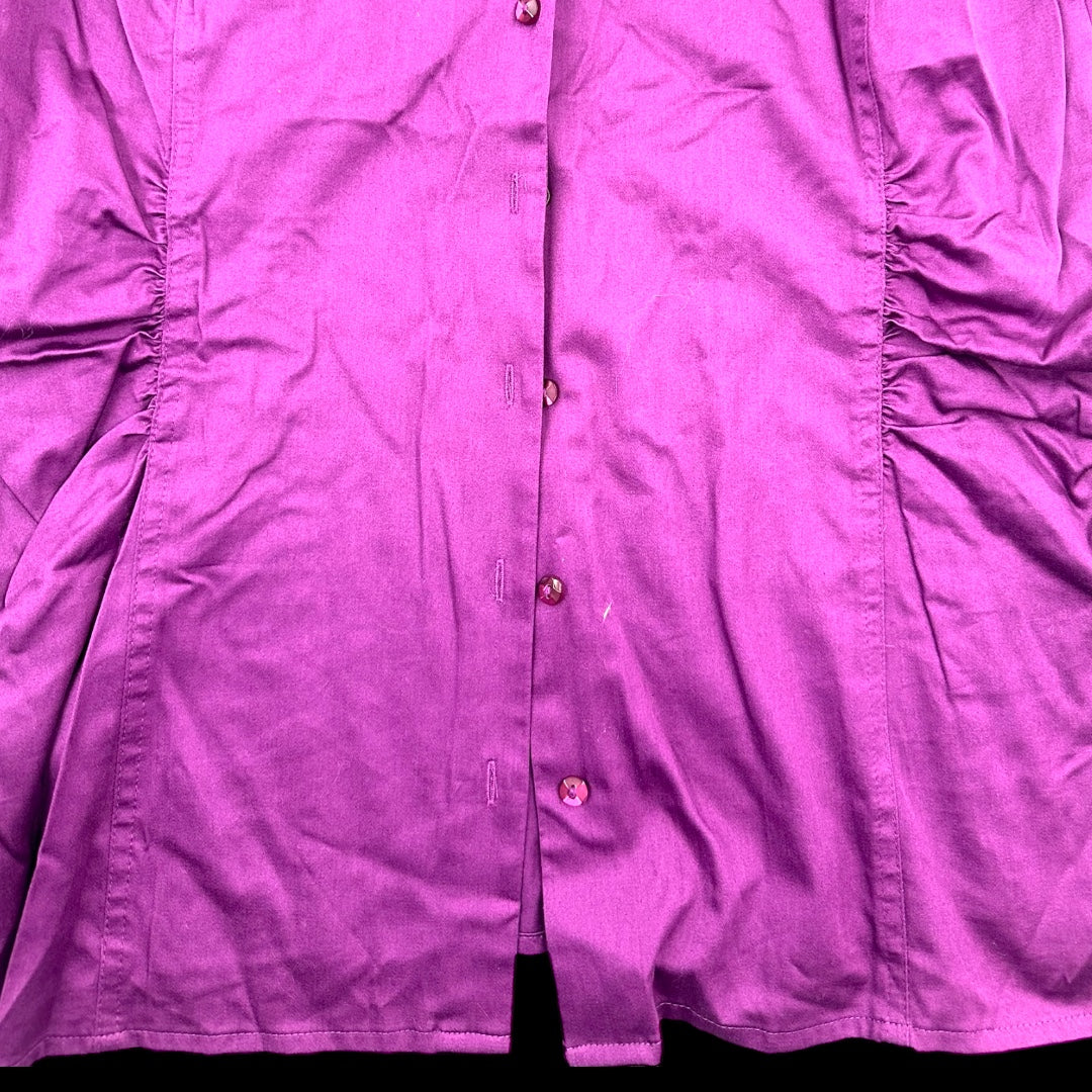 Studio 1940 Purple 3/4 Sleeve Button-Up Blouse