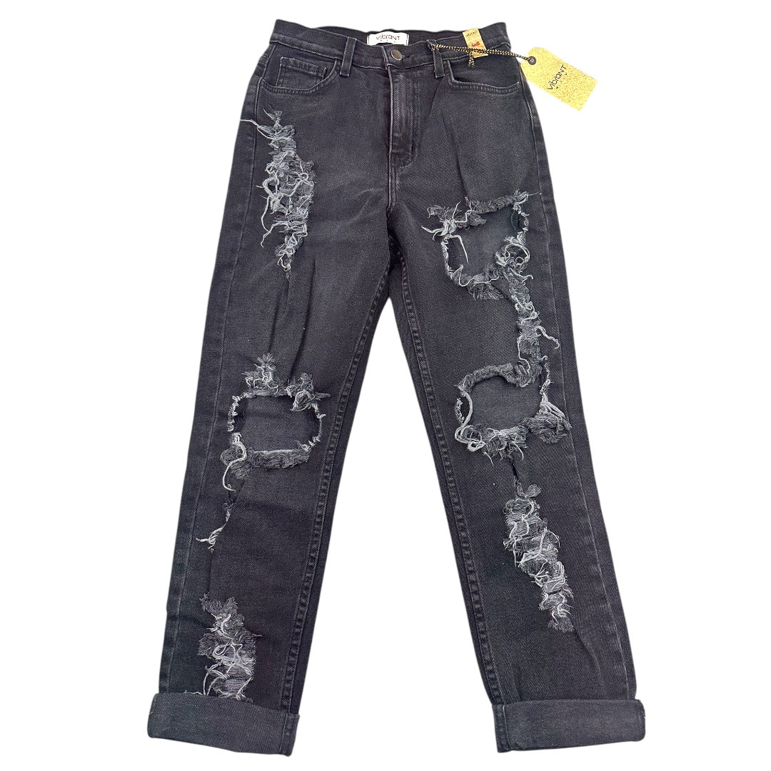 Vibrant M.I.U. High Rise Distressed Mom Jeans