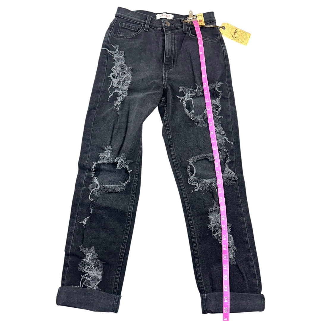 Vibrant M.I.U. High Rise Distressed Mom Jeans