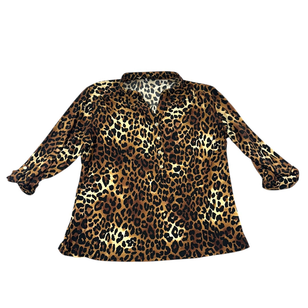 Lane Bryant Animal Print Button Down