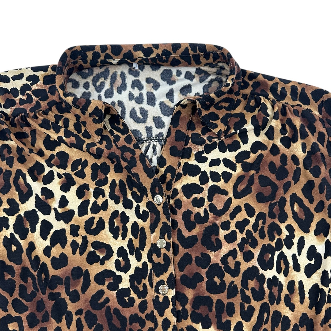 Lane Bryant Animal Print Button Down