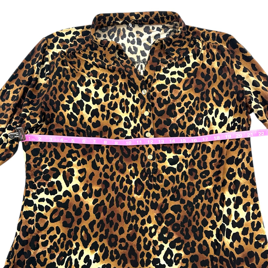 Lane Bryant Animal Print Button Down