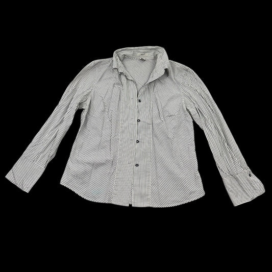 Vintage Edward Black and White Striped Cotton Shirt