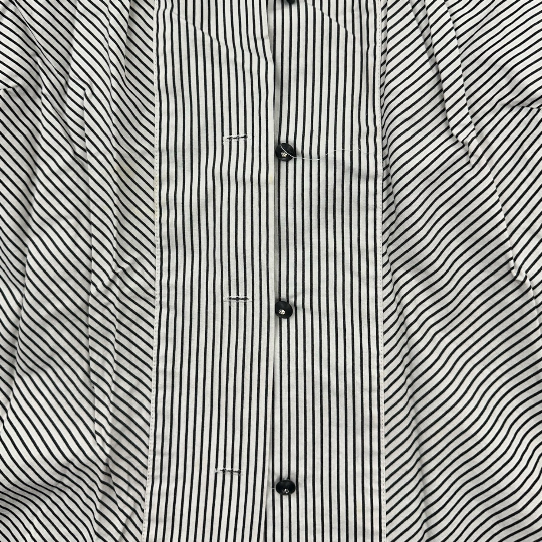 Vintage Edward Black and White Striped Cotton Shirt