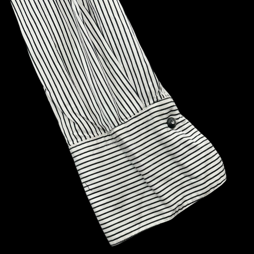 Vintage Edward Black and White Striped Cotton Shirt