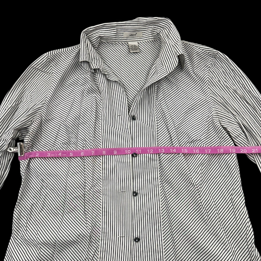 Vintage Edward Black and White Striped Cotton Shirt