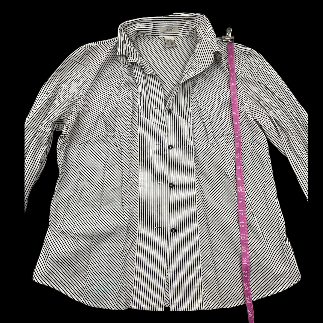 Vintage Edward Black and White Striped Cotton Shirt