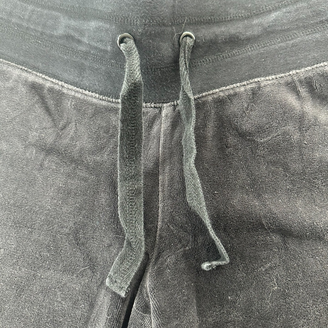 Women's Black Velour Wide-Leg Lounge Pants