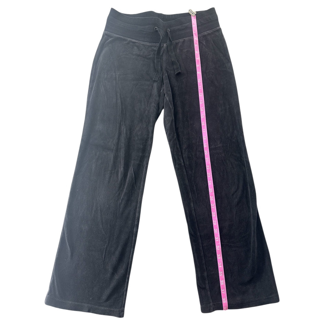 Women's Black Velour Wide-Leg Lounge Pants