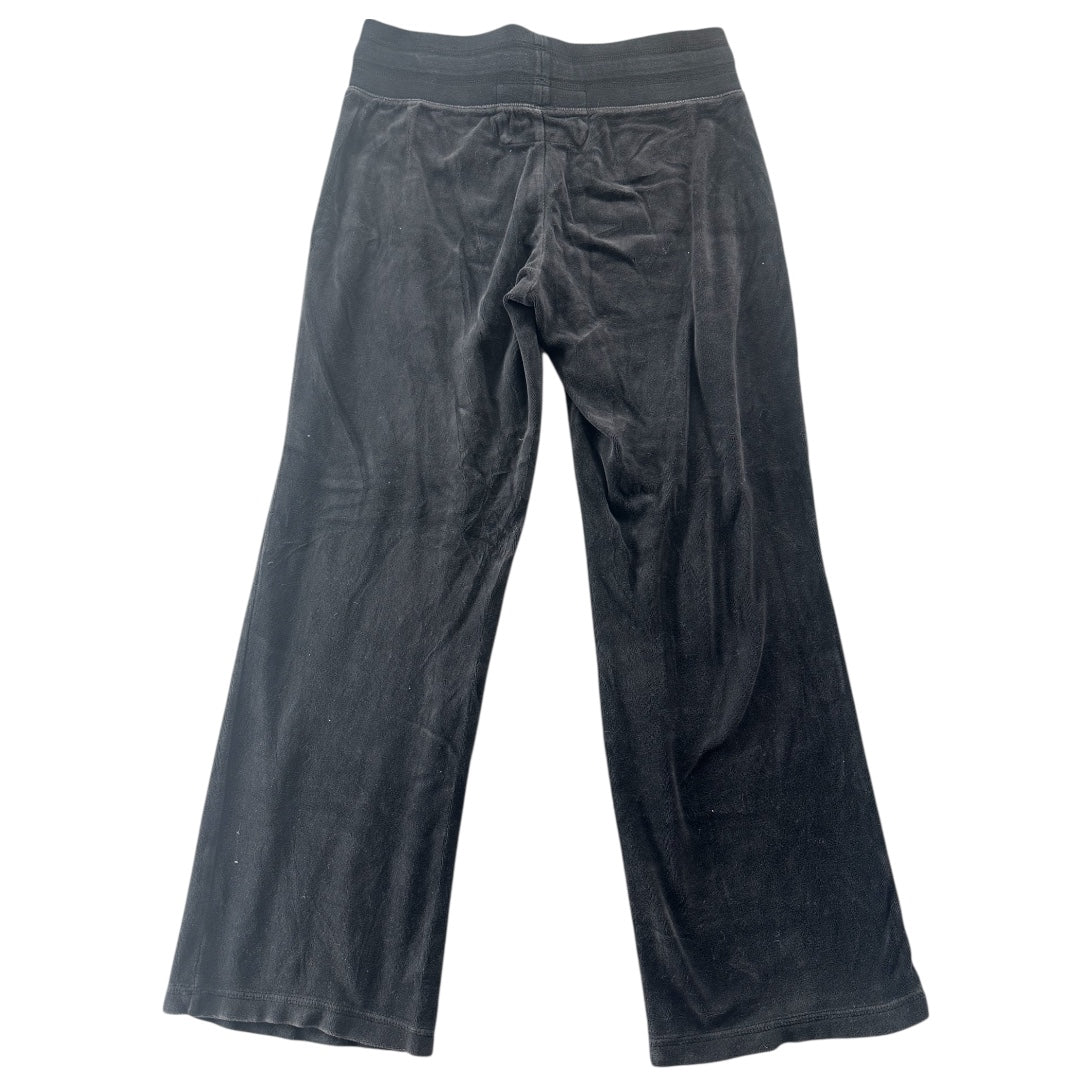 Women's Black Velour Wide-Leg Lounge Pants