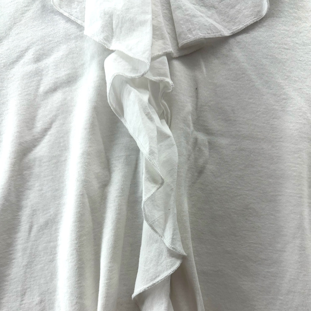 Lulu-B White Ruffled V-Neck Blouse