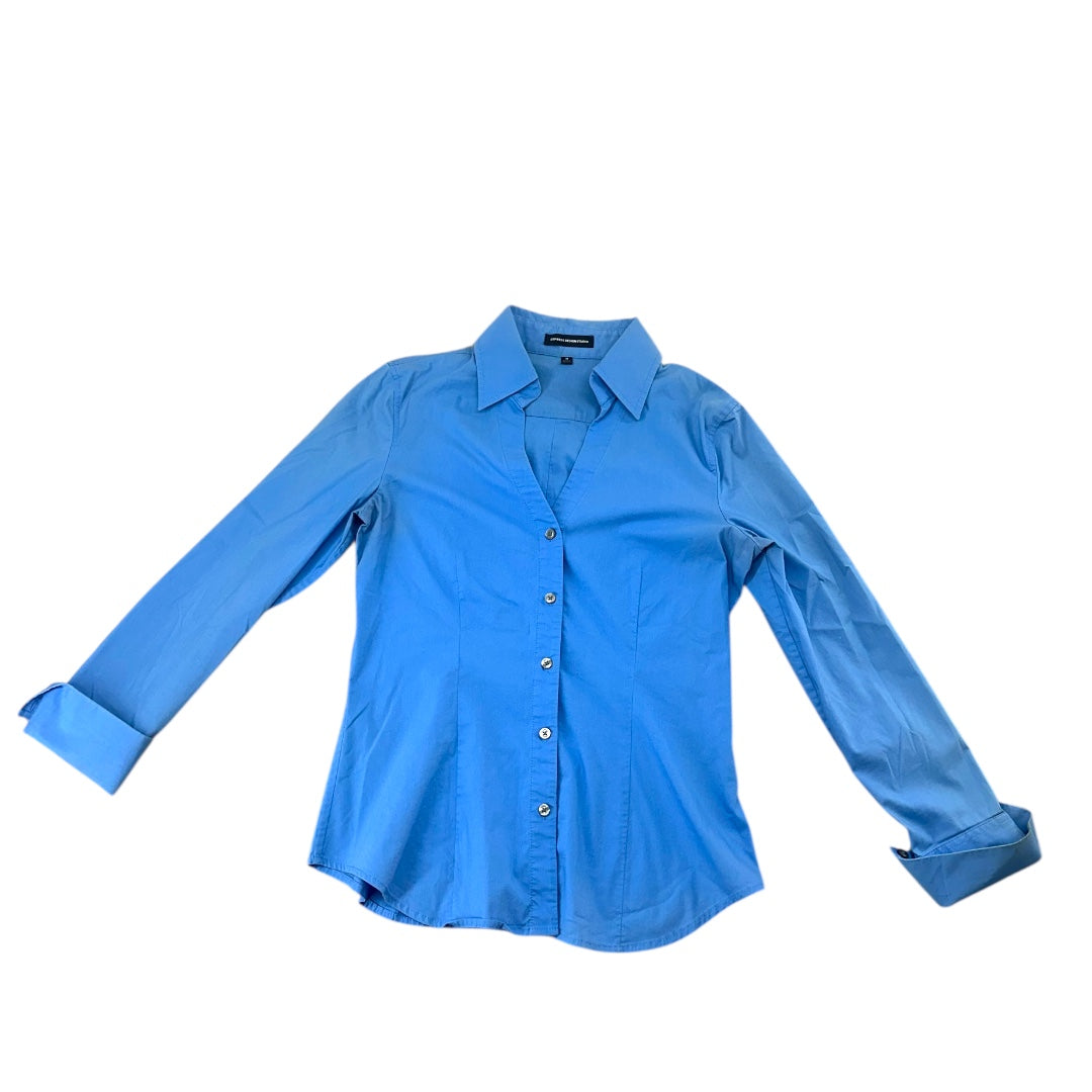Express Design Studio Blue Fitted Button Down