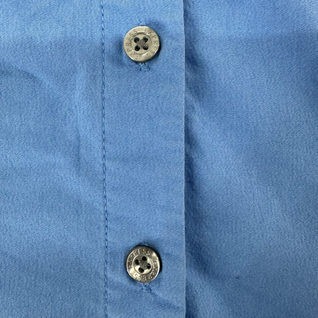 Express Design Studio Blue Fitted Button Down
