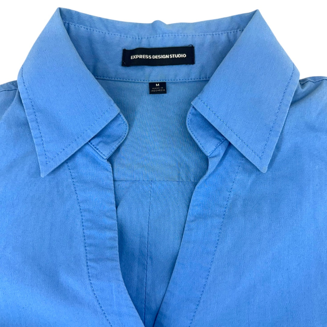 Express Design Studio Blue Fitted Button Down