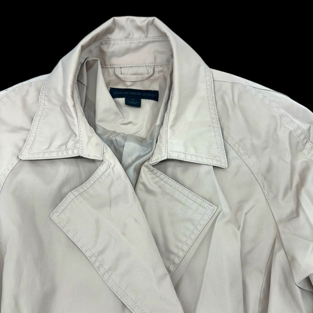 Express Design Studio Double-Breasted Short Trench Coat