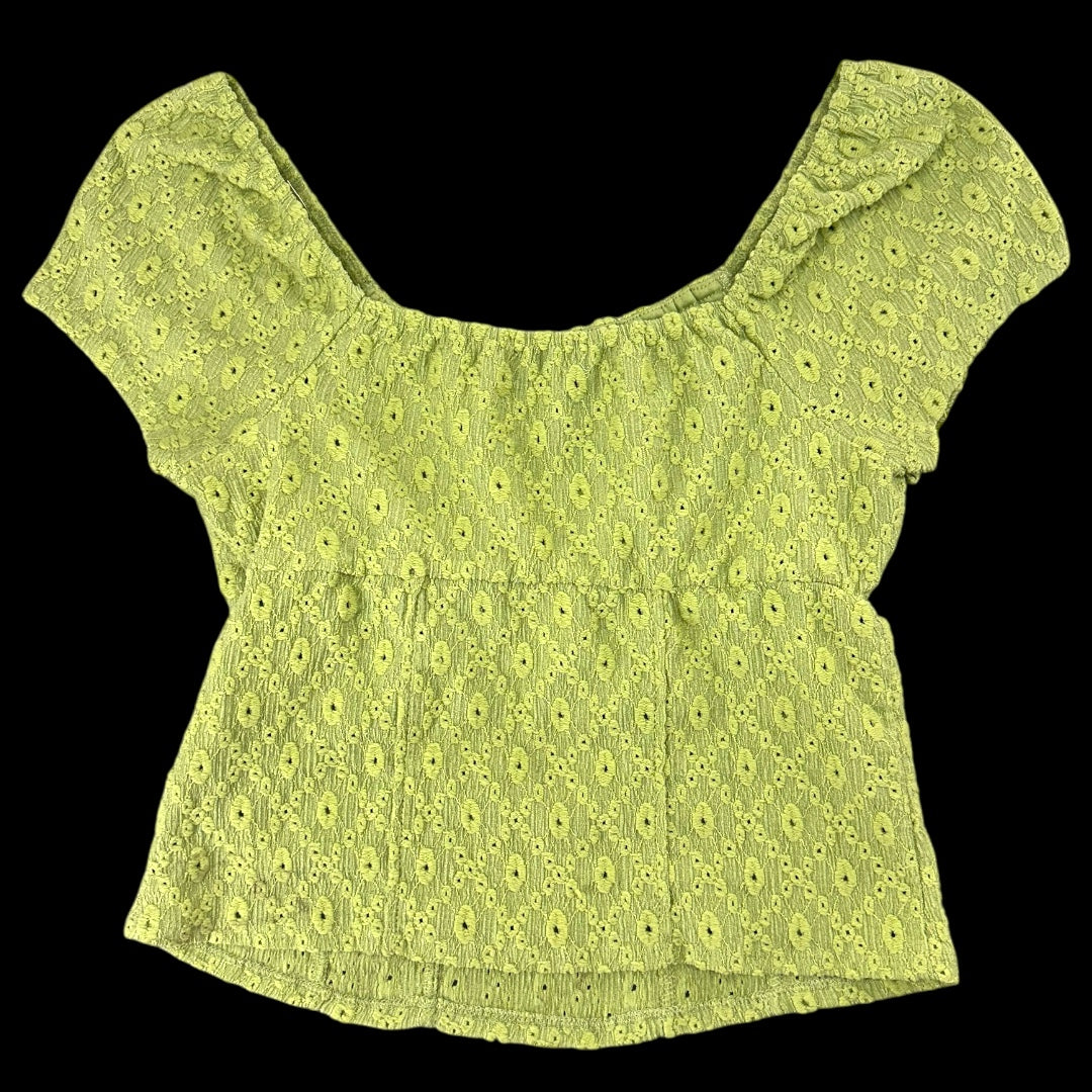 So Cinched Front Puff Sleeve Crop Top