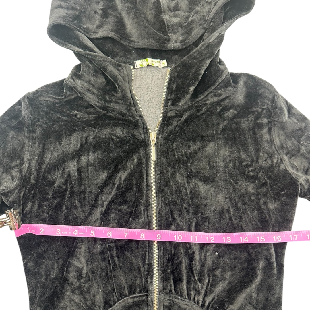 Avani Black Velvet Zip Up Jacket