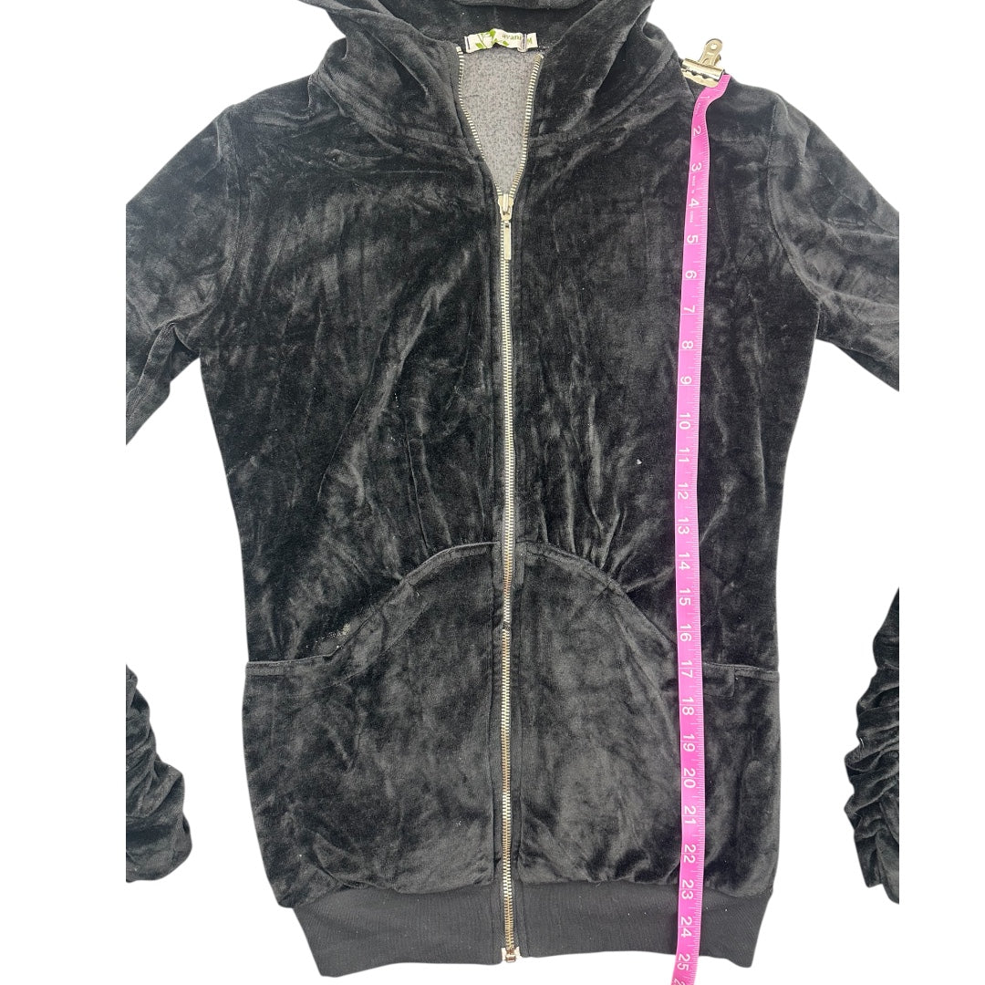 Avani Black Velvet Zip Up Jacket