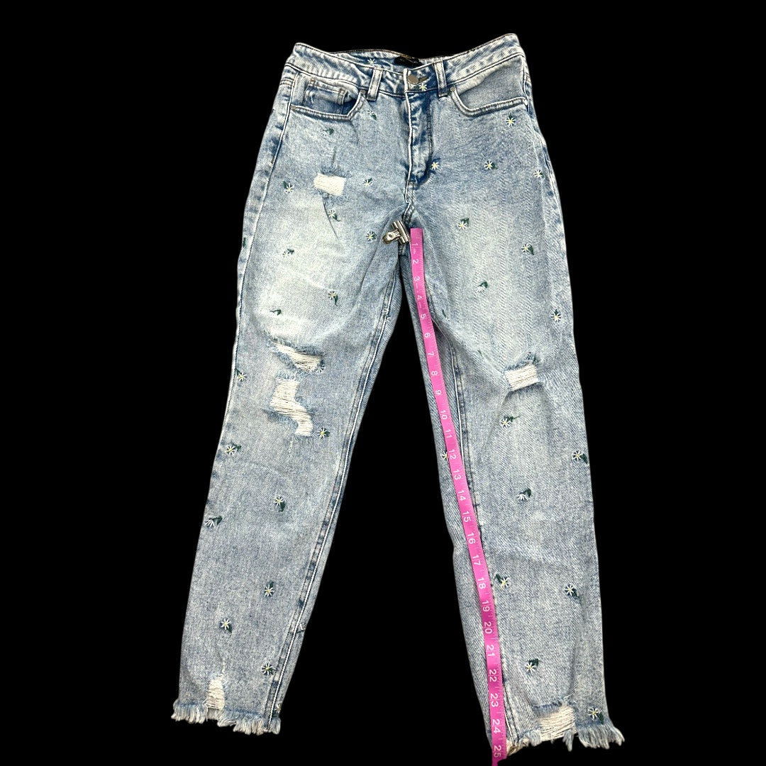 Material Girl Daisy Distressed Mom Jeans