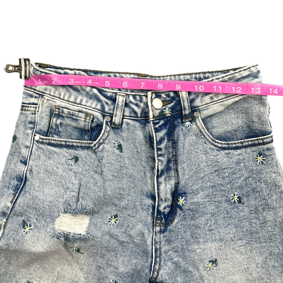 Material Girl Daisy Distressed Mom Jeans