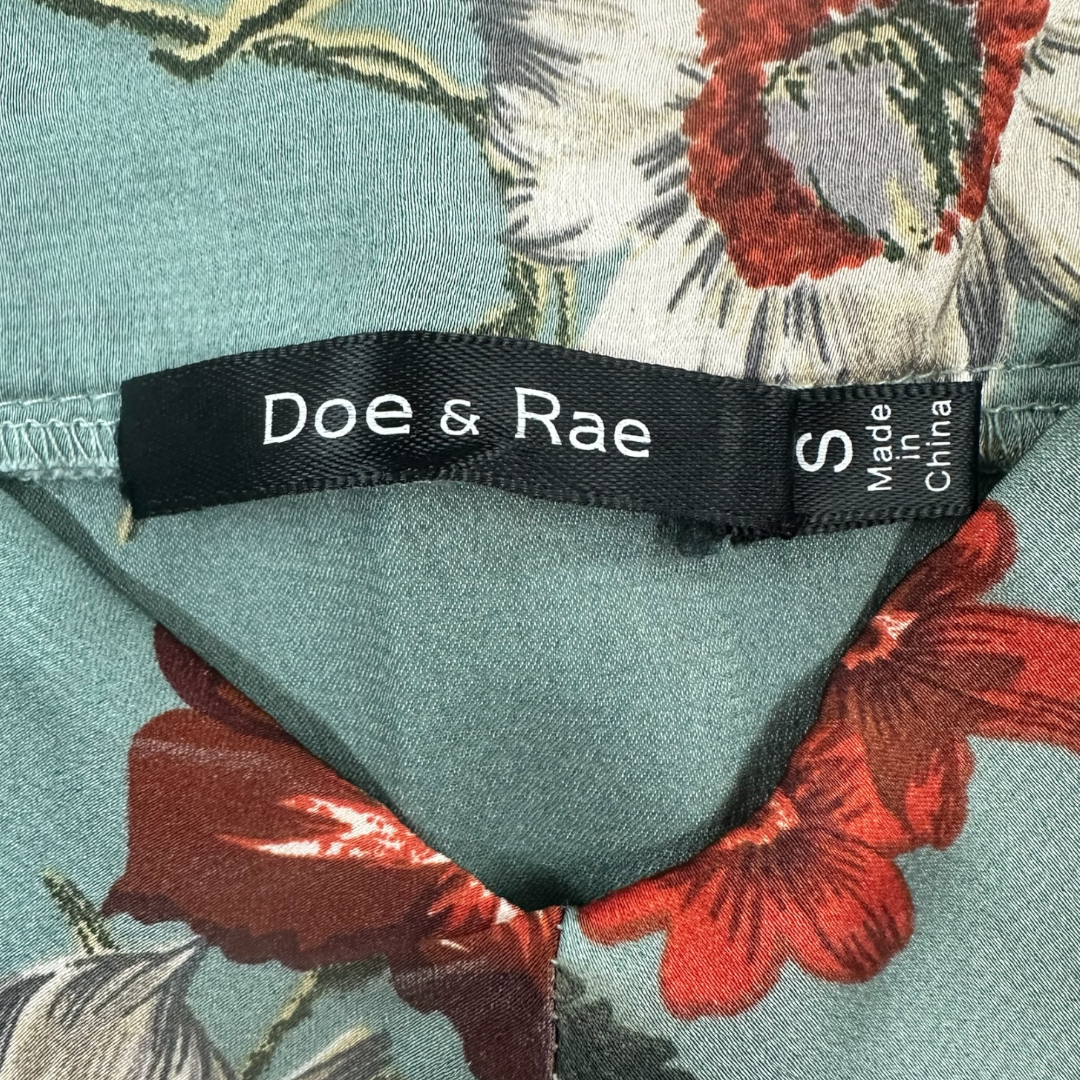 Doe & Rae Teal Floral Camisole Tank Top