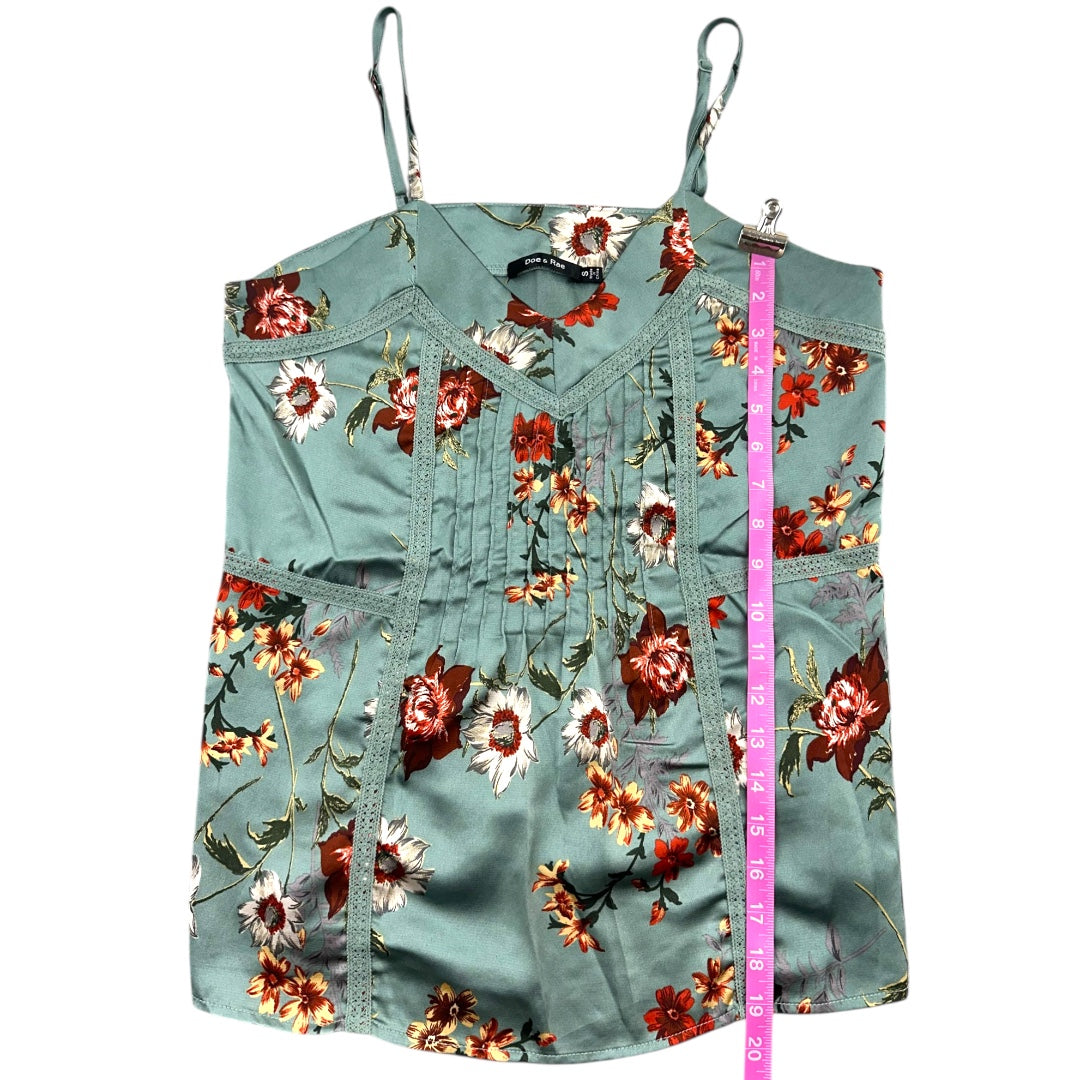 Doe & Rae Teal Floral Camisole Tank Top