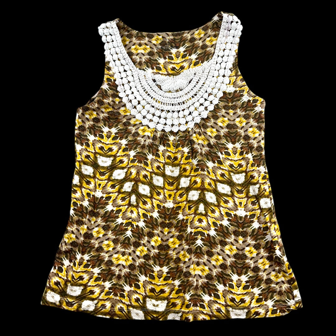 Sonoma Boho Crocheted Lace Round Neck Tank Top