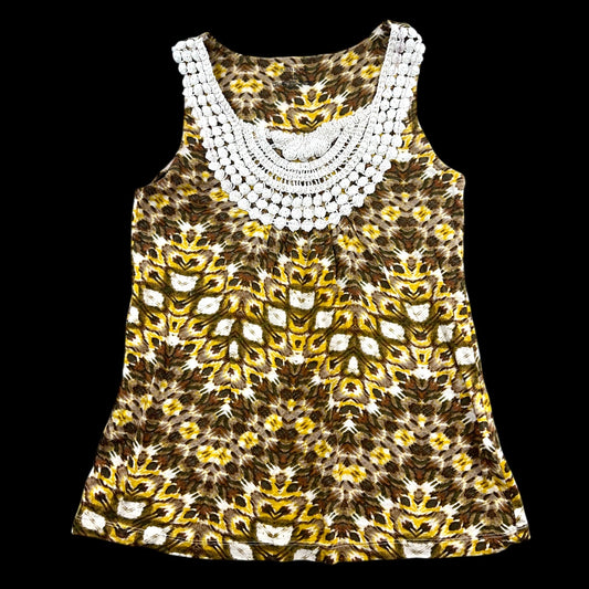 Sonoma Boho Crocheted Lace Round Neck Tank Top