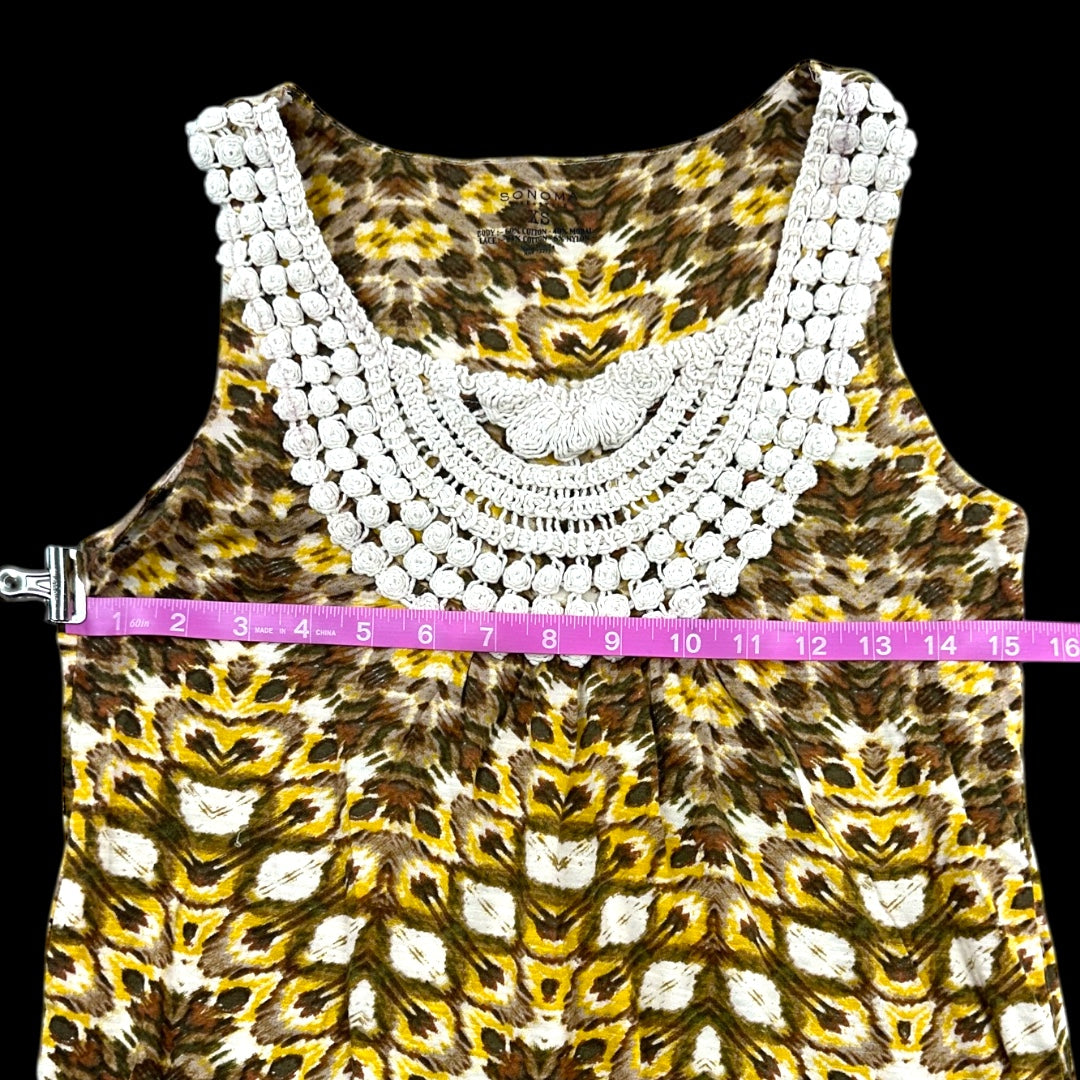 Sonoma Boho Crocheted Lace Round Neck Tank Top