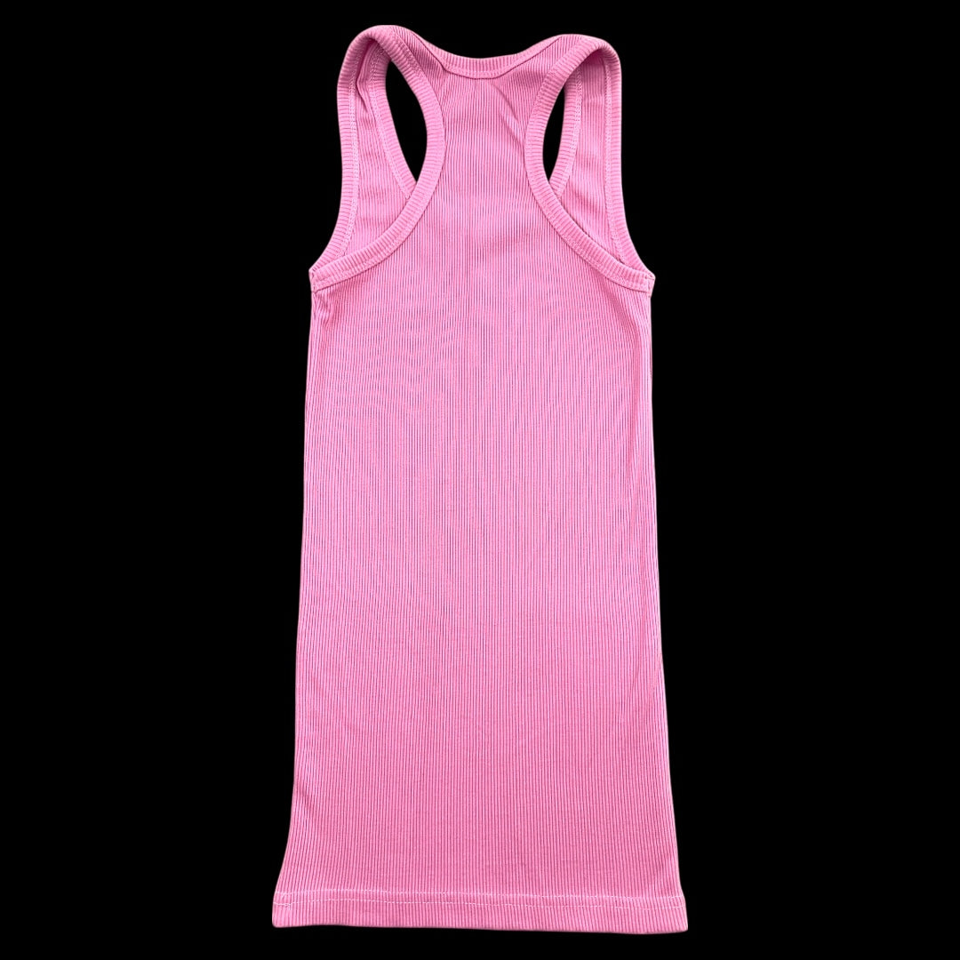 Pink Rhinestone "San Francisco" Ribbed Tank Top