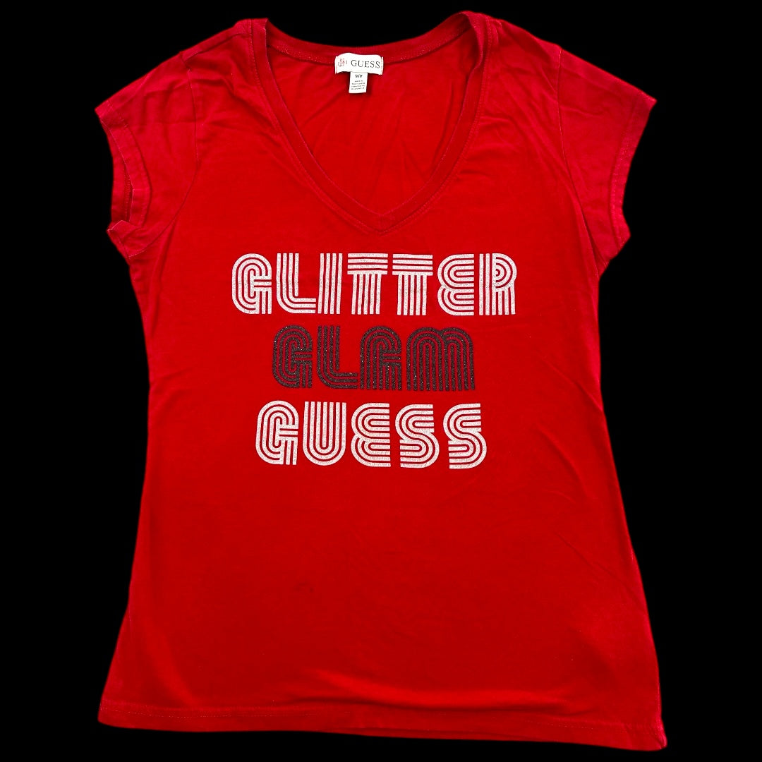 Guess "Glitter Glam Guess" Graphic Tee