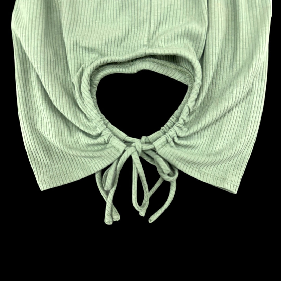 Forever 21 Ribbed Green Tank Top With Adjustable Side Ties