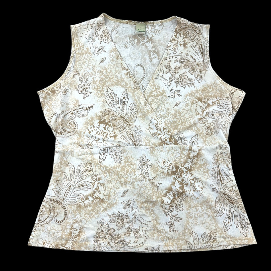 Sleeveless Y2K Paisley Wrap Top