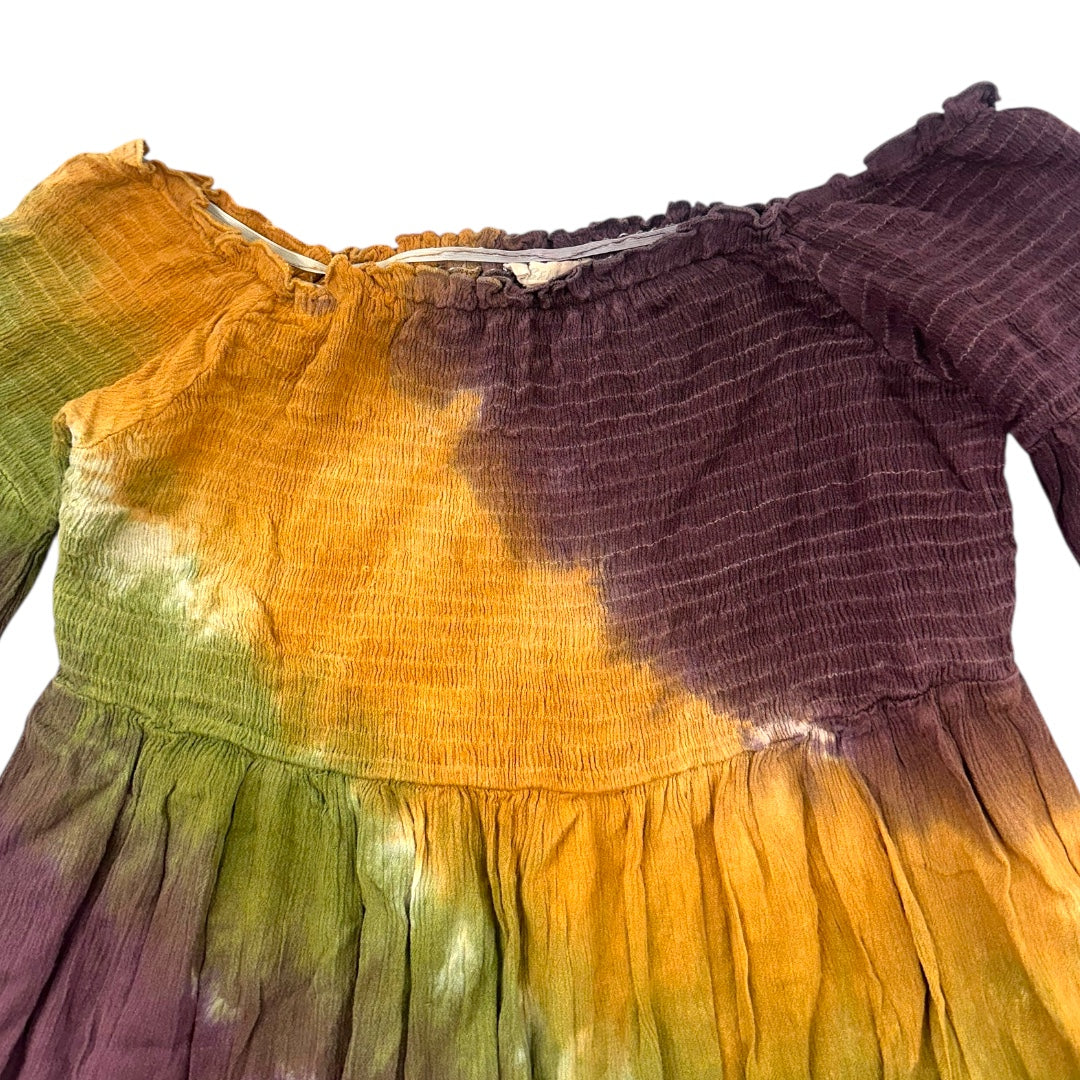 Tie Dye Off The Shoulder Smocked Mini Dress