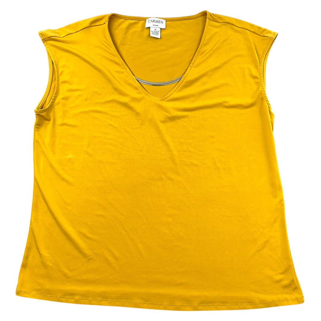 Carmen Marc Valvo Sleeveless Top With Metal Detailing