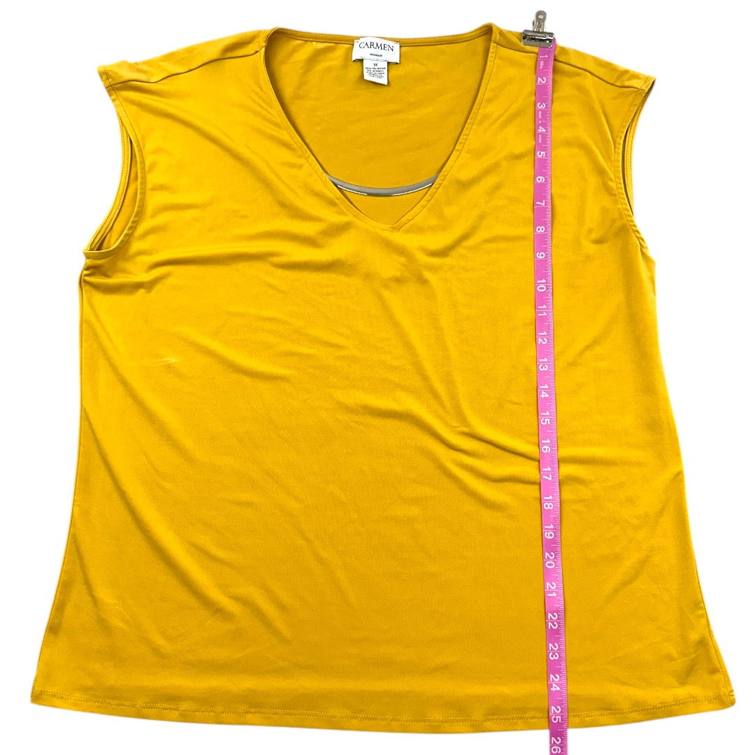 Carmen Marc Valvo Sleeveless Top With Metal Detailing
