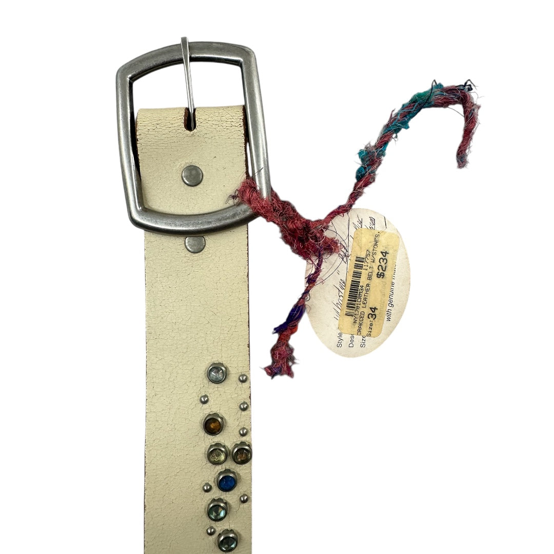 Nyovee Studded Leather Belt Cream NWT