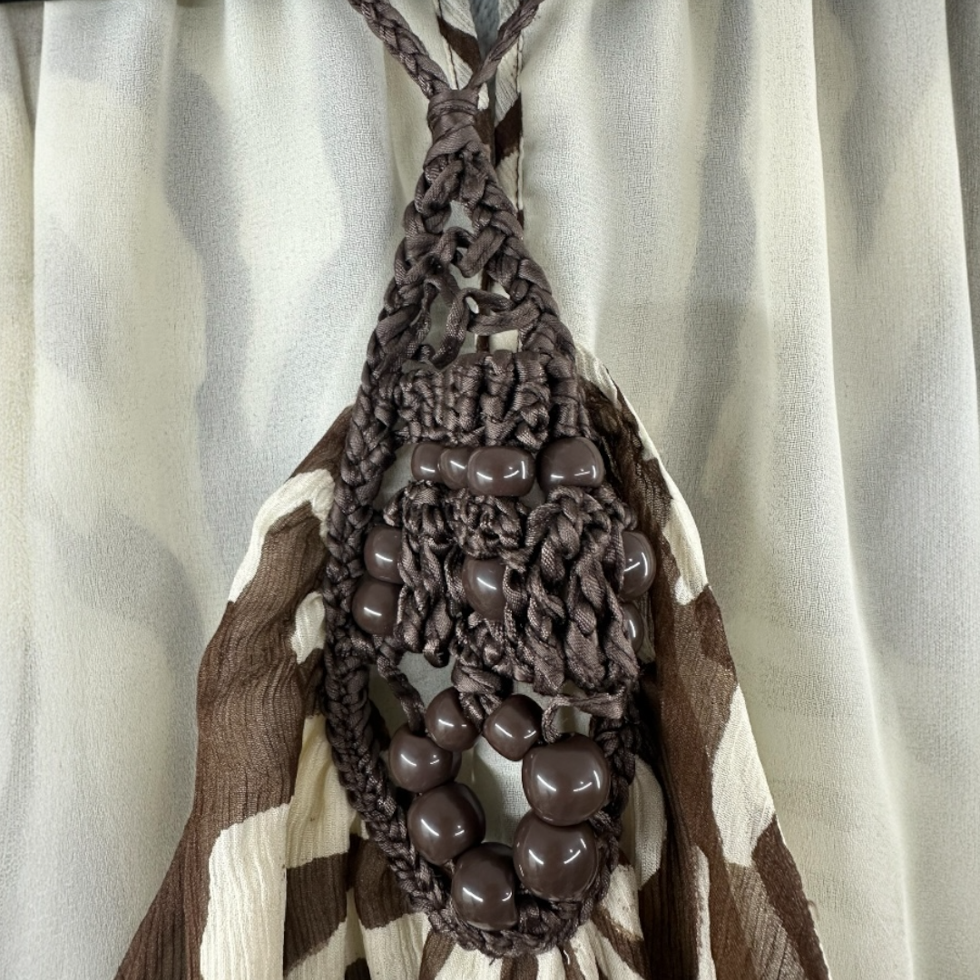 Anne Klein Brown and White Zebra Halter Top