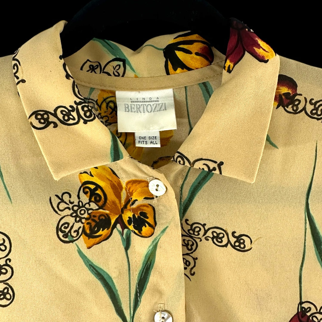 Vintage Linda Bertozzi Floral Blouse