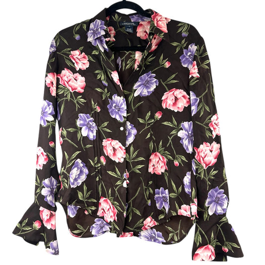 Jones New York Floral Print Silk Blouse