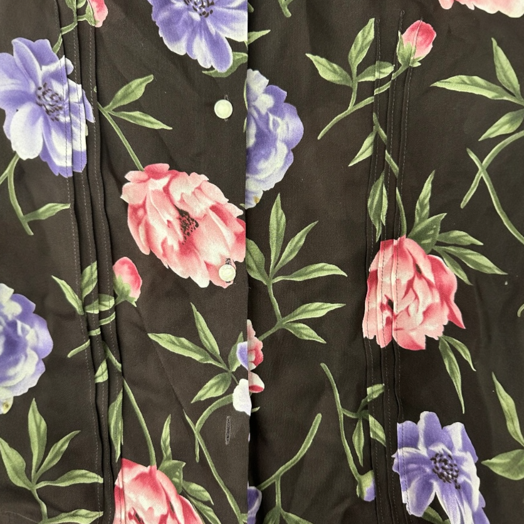 Jones New York Floral Print Silk Blouse