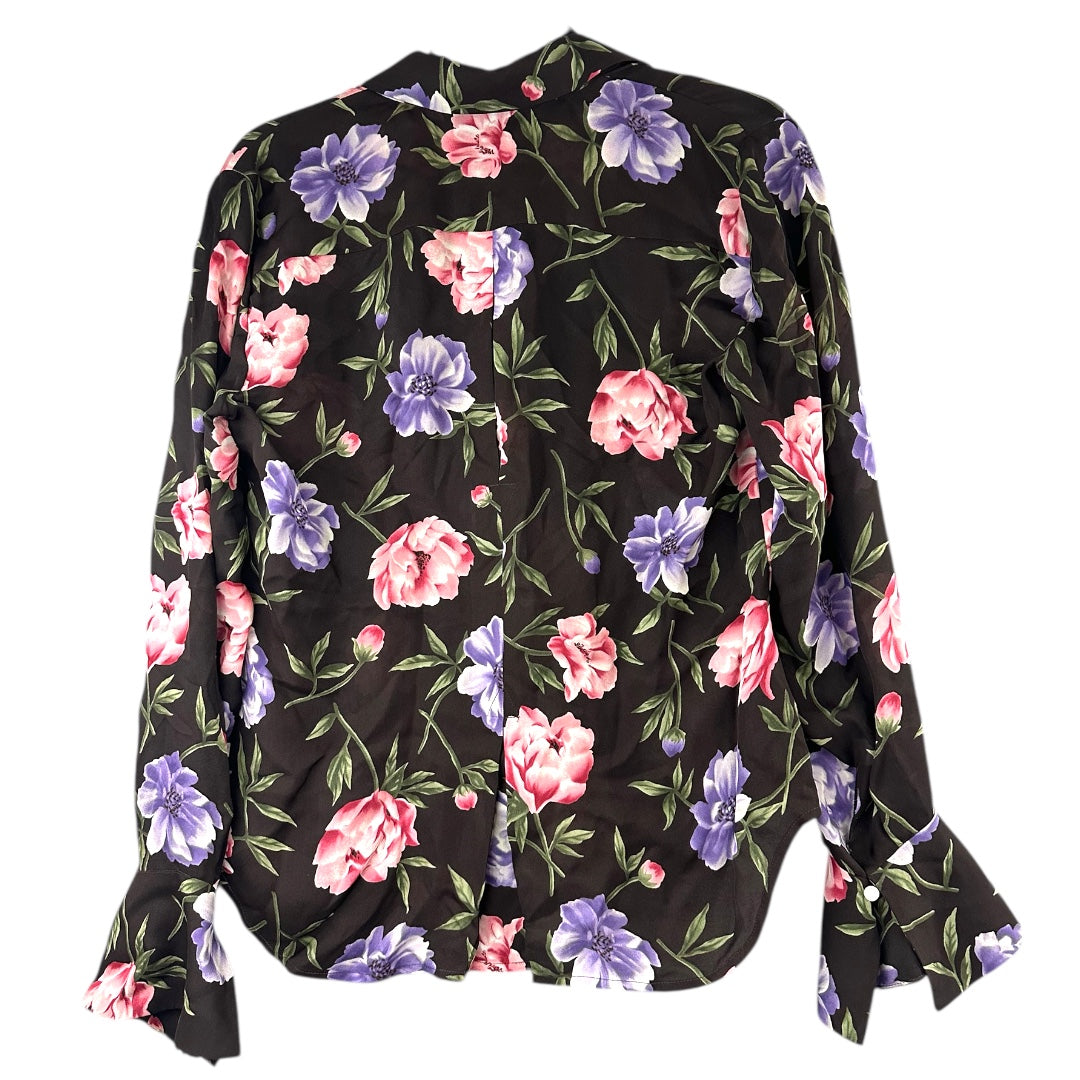 Jones New York Floral Print Silk Blouse