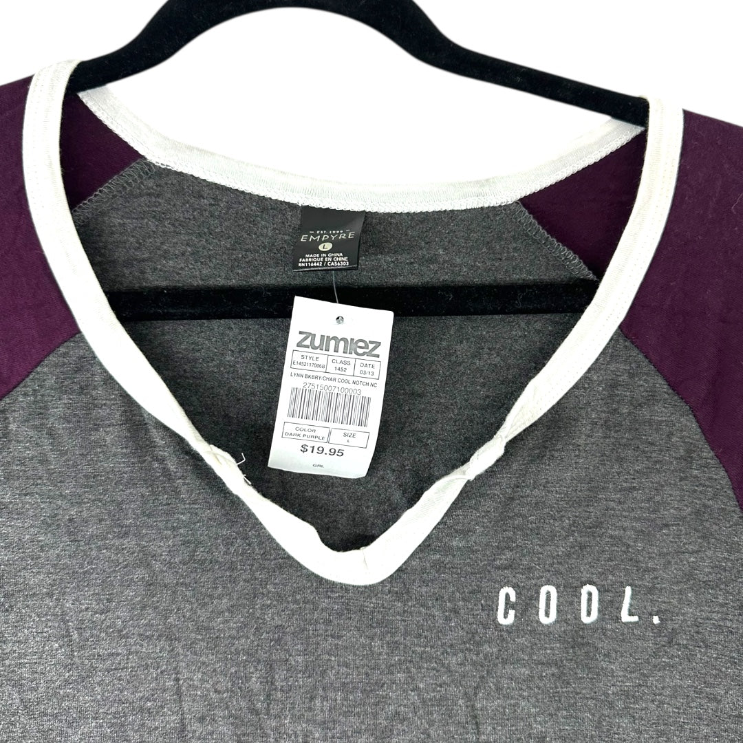 Empyre by Zumiez Raglan T Shirt Embroidered "Cool" NWT