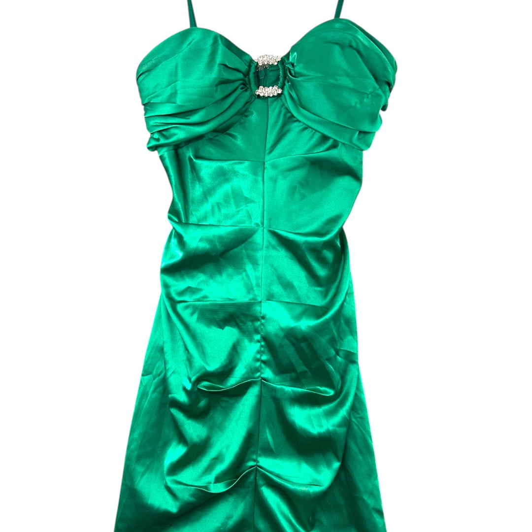 Hailey Logan Emerald Green Ruched Mermaid Dress