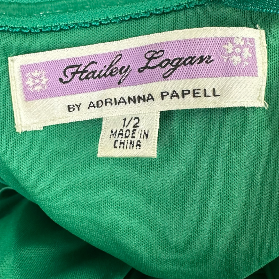 Hailey Logan Emerald Green Ruched Mermaid Dress