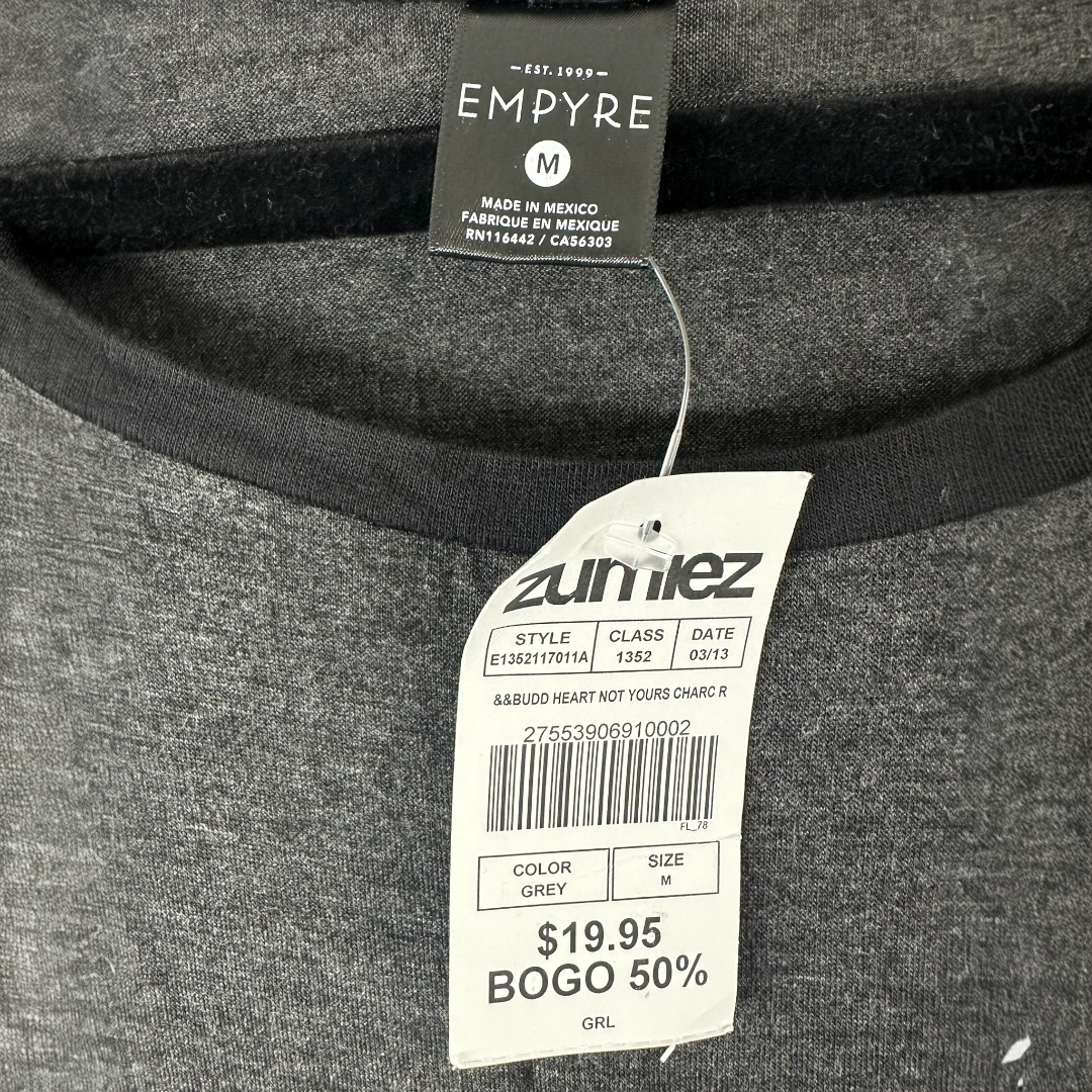 Empyre Ringer T-Shirt with Heart and Arrow Graphic
