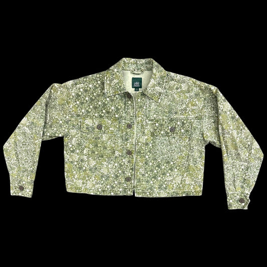 Wild Fable Green Floral Cropped Canvas Jacket