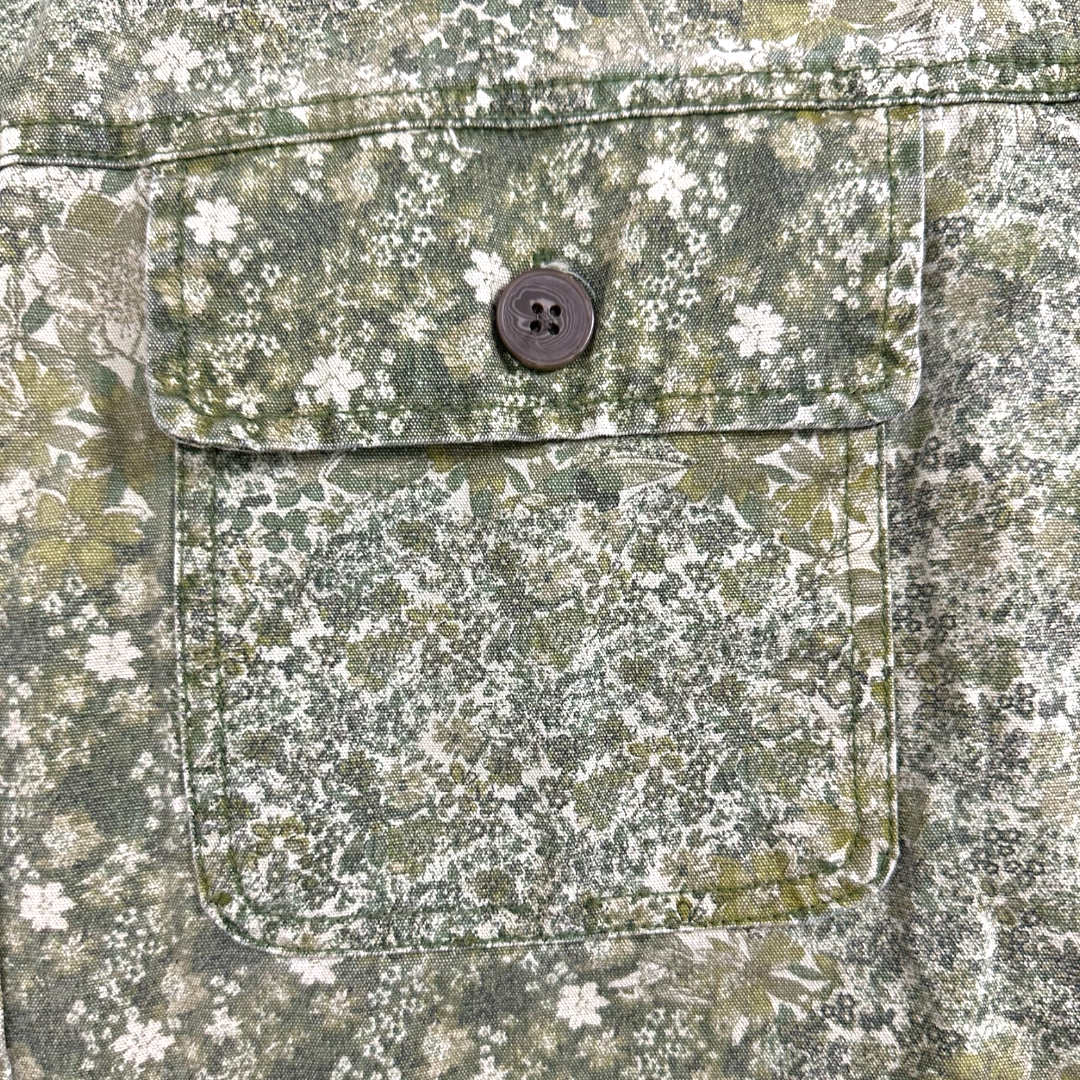Wild Fable Green Floral Cropped Canvas Jacket