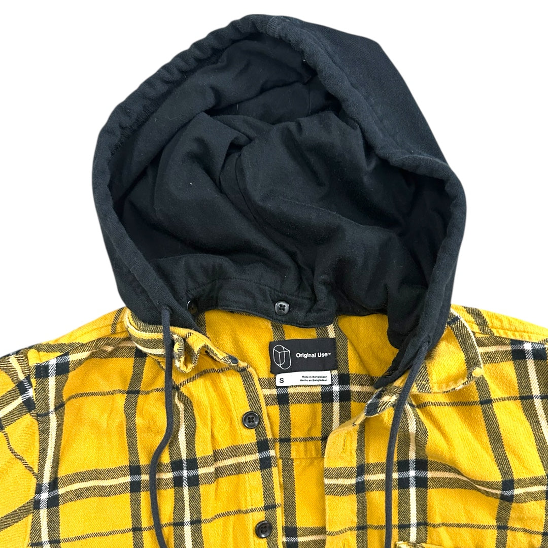 Original Use Men's Long Sleeve Hooded Flannel Shirt