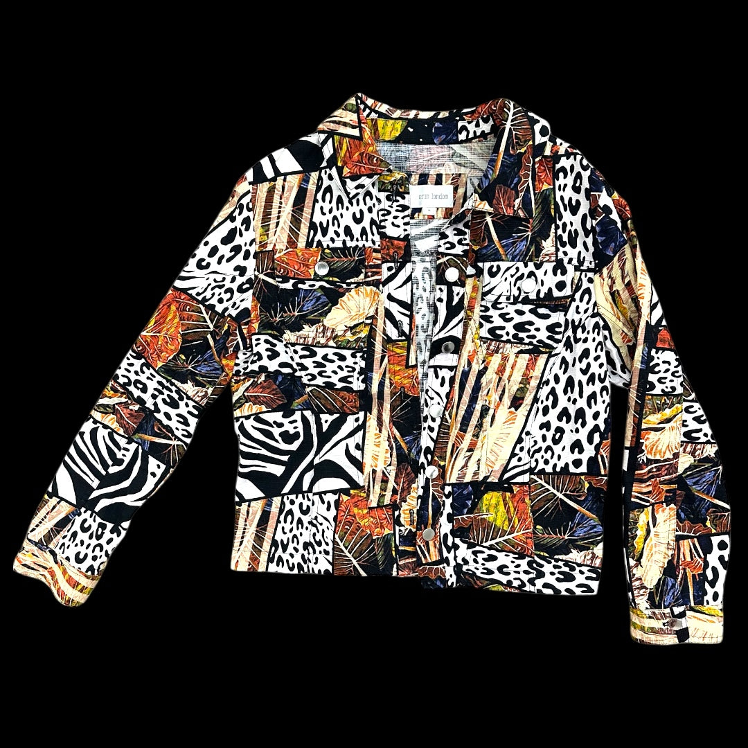 Erin London Animal Print Patchwork Jacket